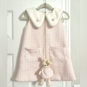 Cotton Easter Pink Bunny Dress 3T Girls
